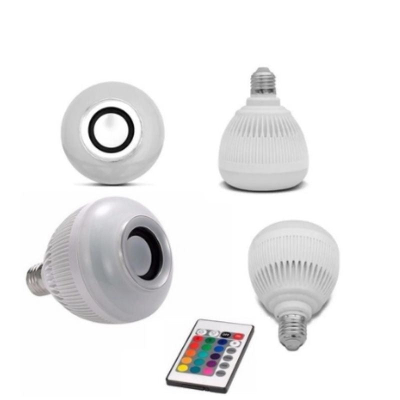 Lampada Led Musical Caixinha De Som Bluetooth Rgb Colorido