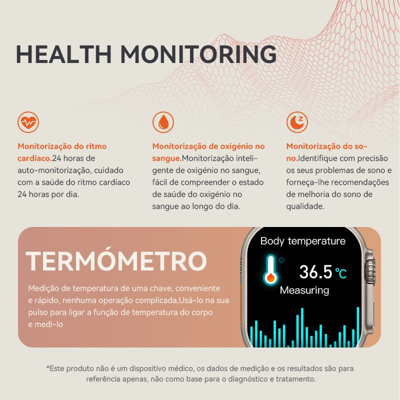 Smartwatch Ultra + Series 8 W68 49mm Lançamento