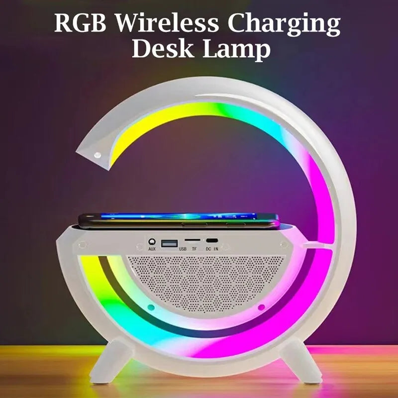 Luminária De Mesa Abajur Rgb Smart Bluetooth Speaker Wireles