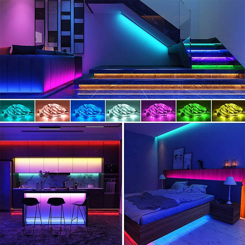 Fita Led Rgb 3528 Colorida 5m + Controle 300 Led Decoração