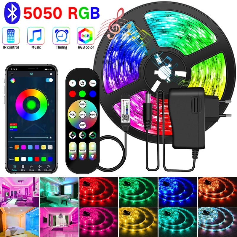 Fita Led Rgb 3528 Colorida 5m + Controle 300 Led Decoração